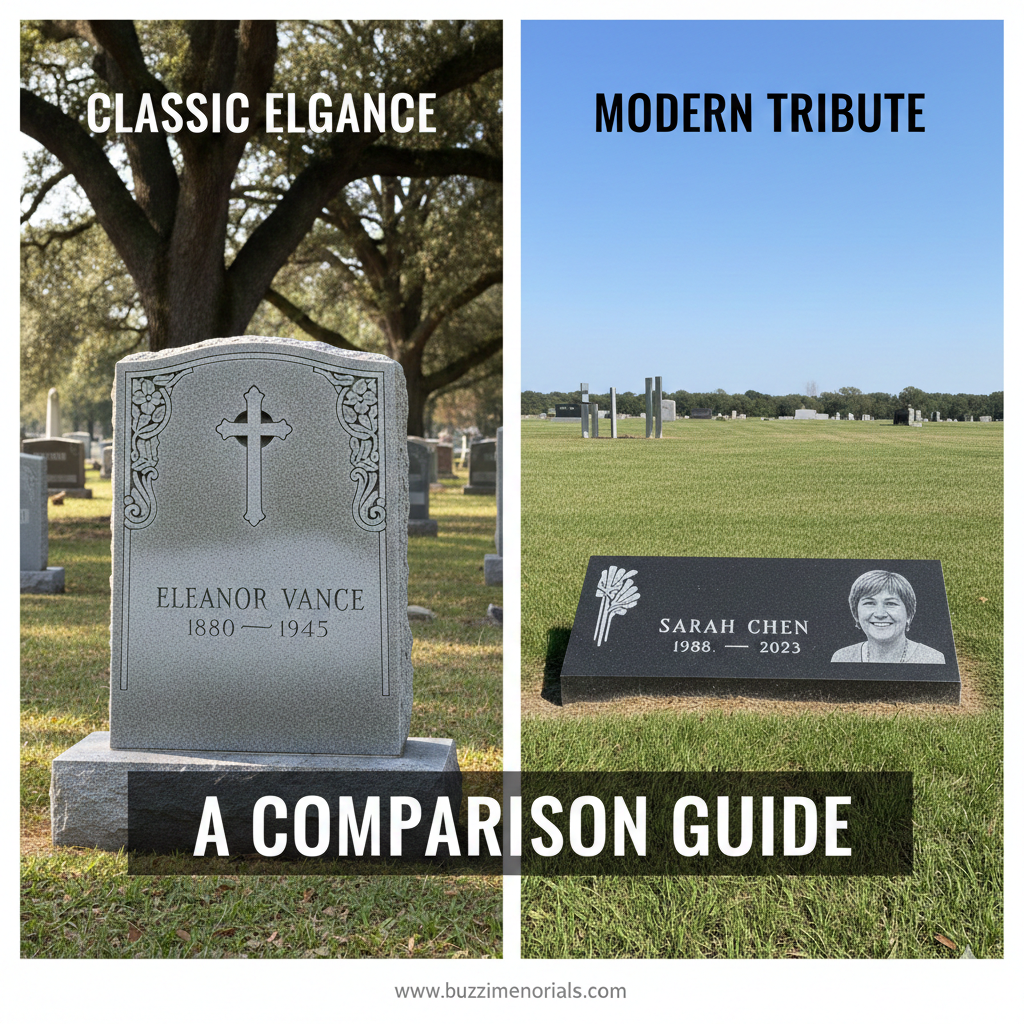 Traditional vs. Contemporary Headstones